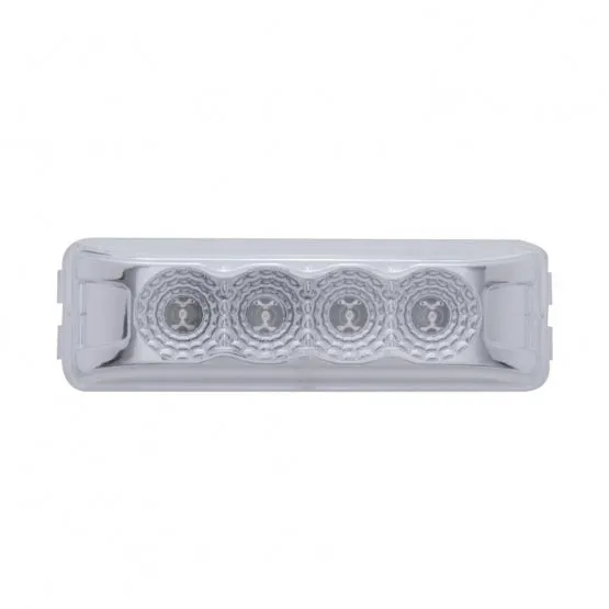 4 LED Reflector Rectangular Clearance/Marker Light - Amber LED/Clear Lens