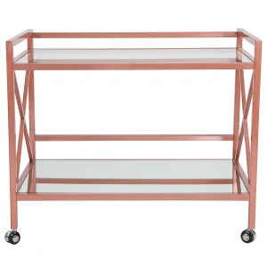 Alamont Home - Glenwood Park Kitchen Serving Cart - Clear/Rose Gold