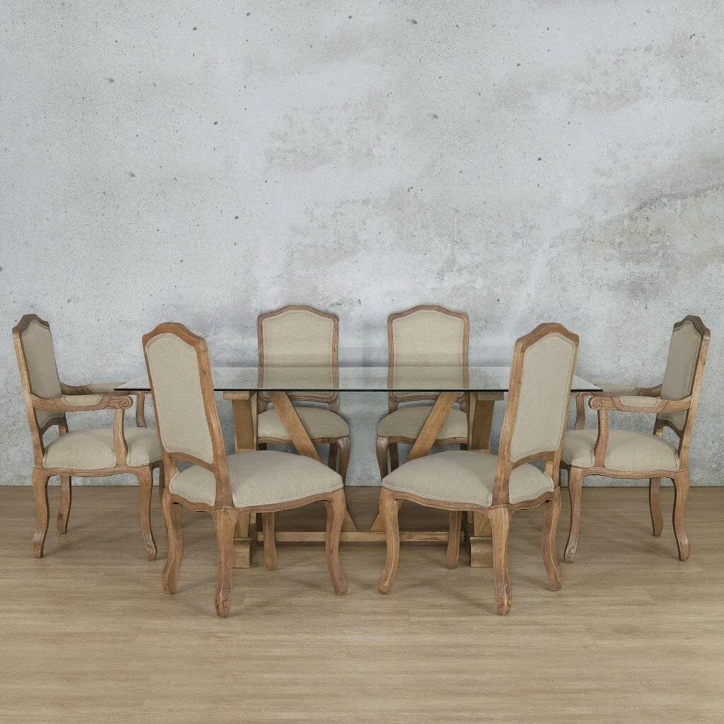 Berkeley Glass Top & Duke 6 Seater Dining Set
