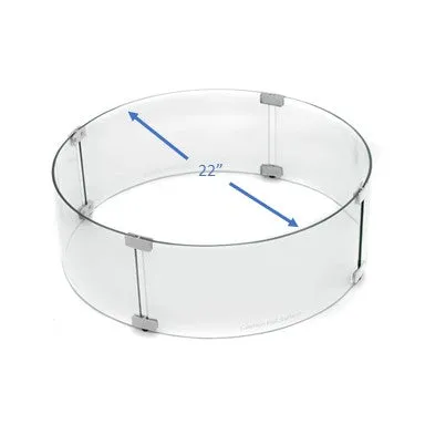 Fire Pit Round Glass Wind Screen