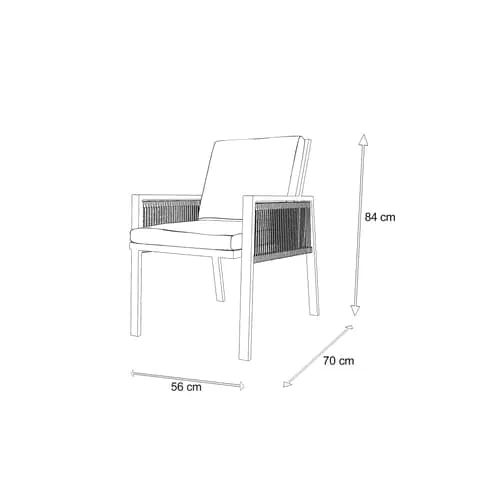 FLOOR STOCK - Mondello Dining Chair in Soft Grey Olefin and Graphite Aluminium Frame