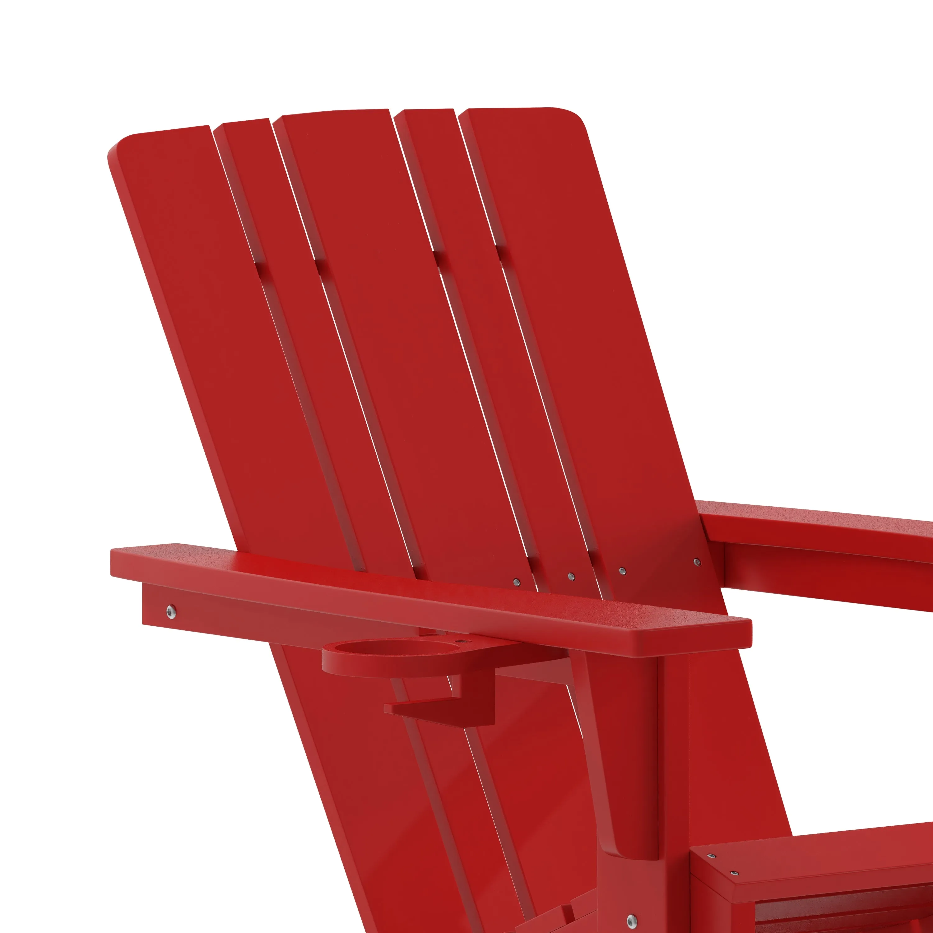 Hedley Adirondack Rocking Chair with Cup Holder, Weather Resistant HDPE Adirondack Rocking Chair, Set of 2