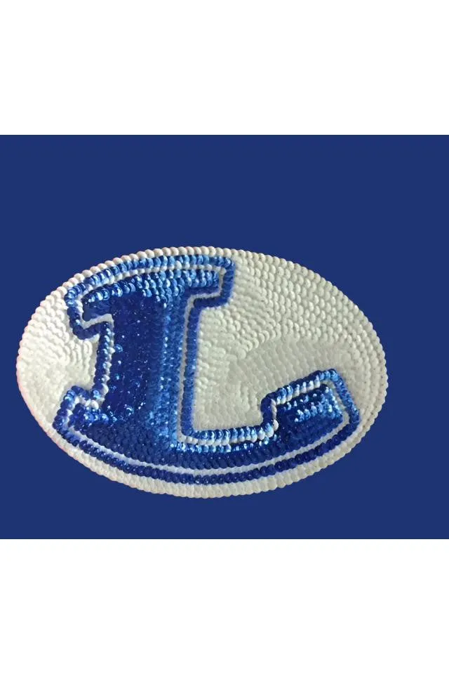 Lampasas School District Sequin Rocking L T-Shirt In Royal Blue