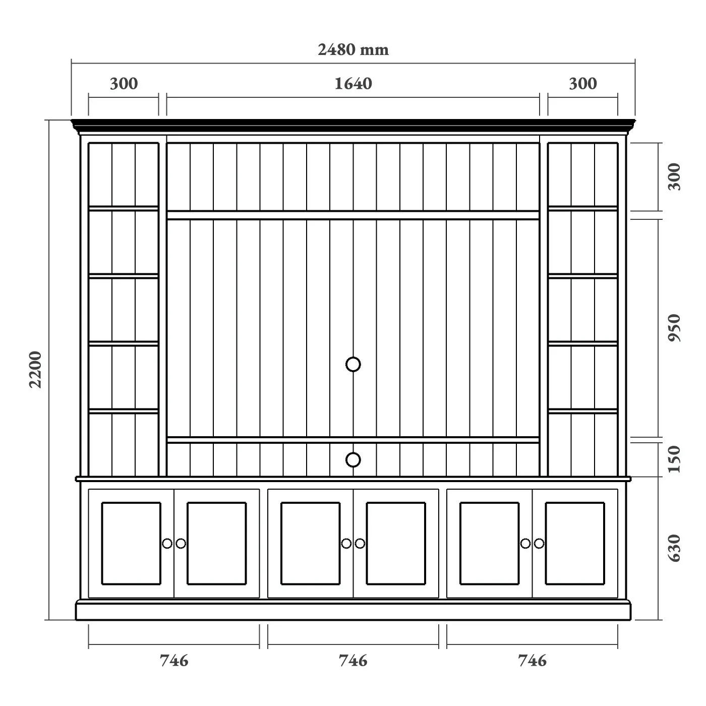Large TV & Media Storage Unit