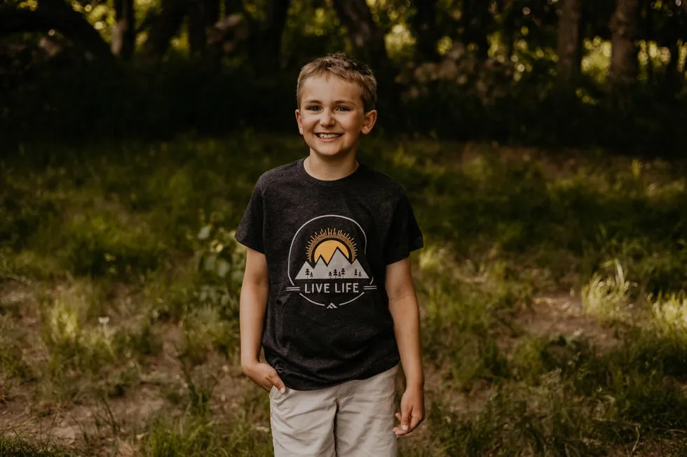 Live Life Graphic Tee - Charcoal