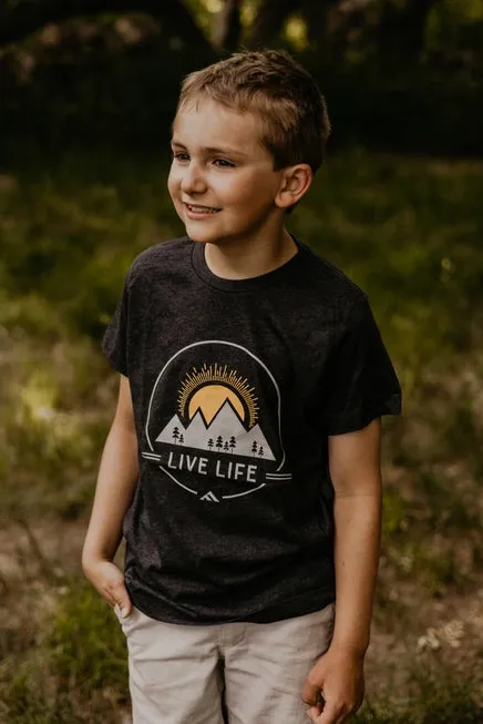 Live Life Graphic Tee - Charcoal