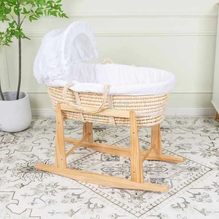 New Wooden Baby Cradle Design Corn-حامل سلة