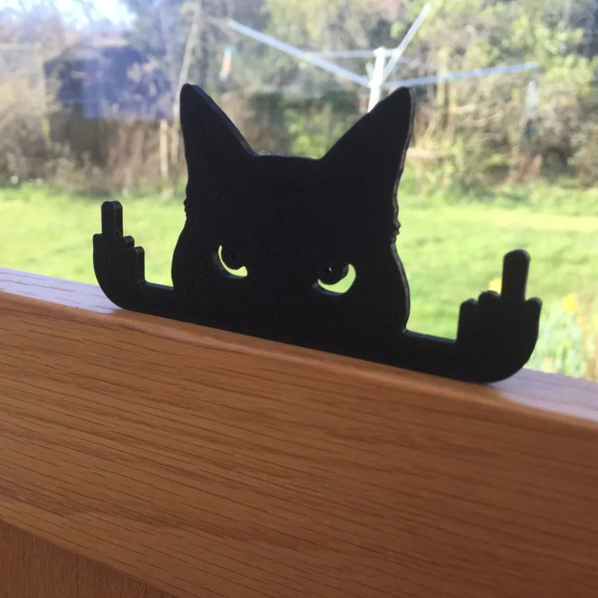 PurrfectStyle Cat Middle Finger Decoration