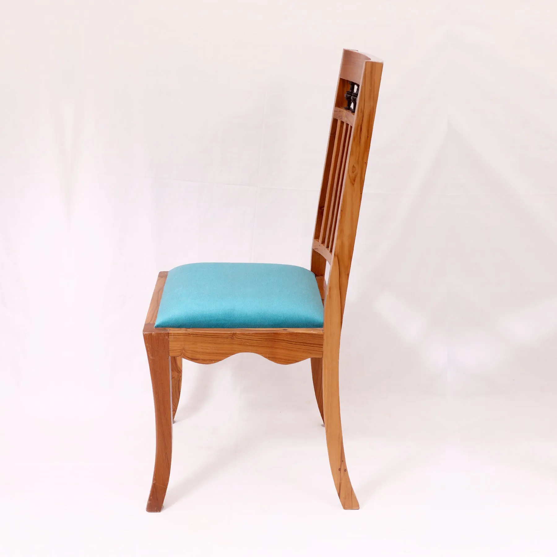(Set of 2) Colonial Blue velvet seating Dining Chairs