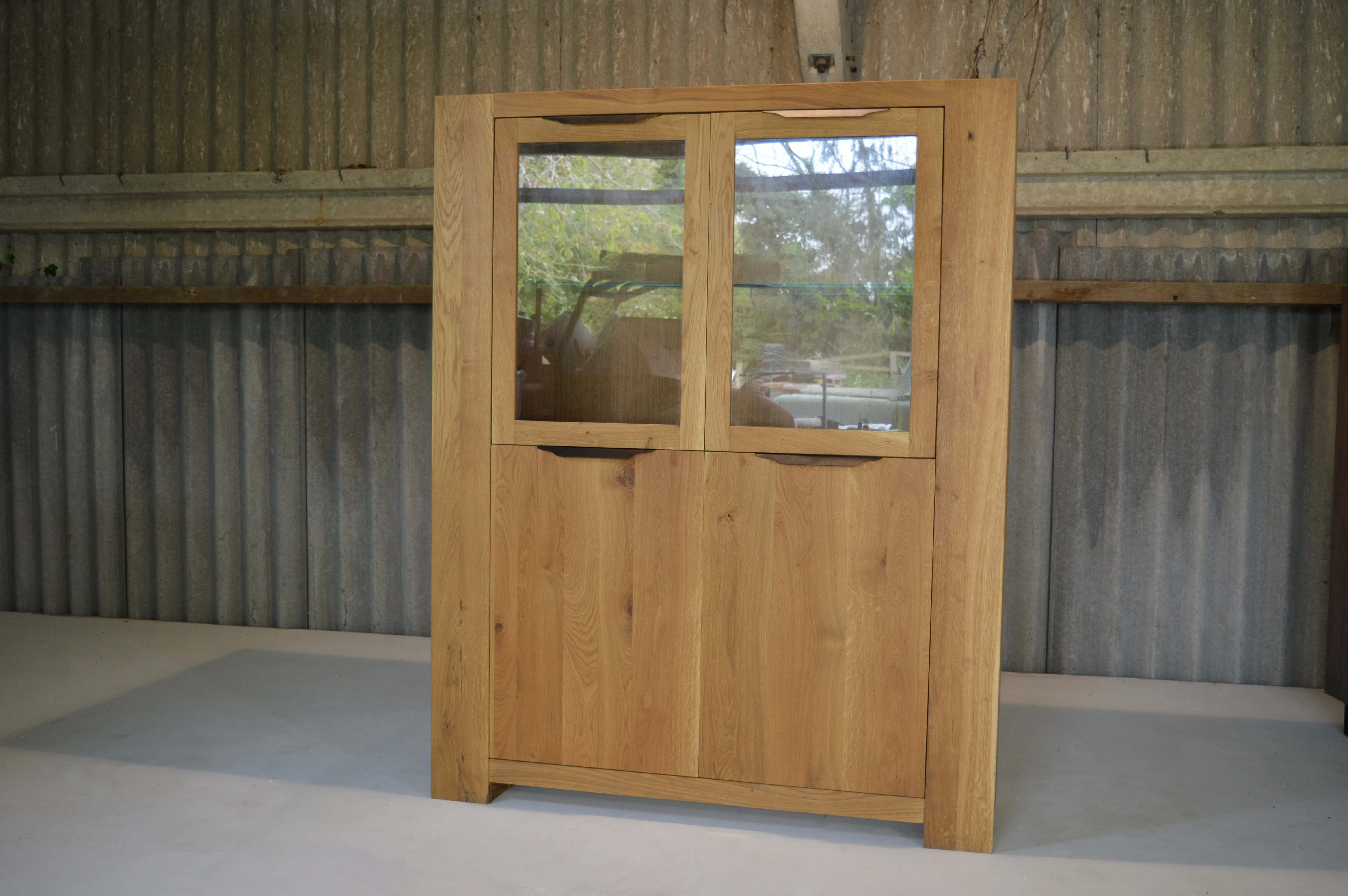 Solid Oak Large Highboard