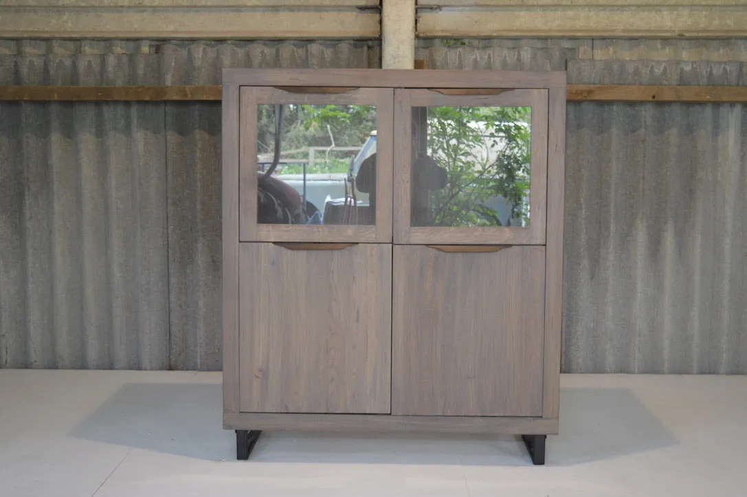 Solid Oak Small Highboard