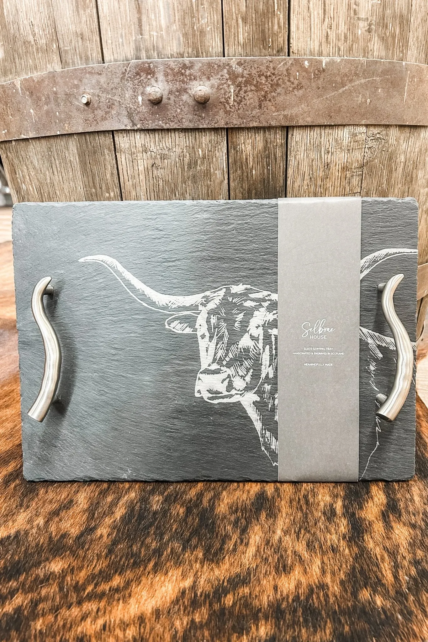 Texas Longhorn Slate Serving Tray