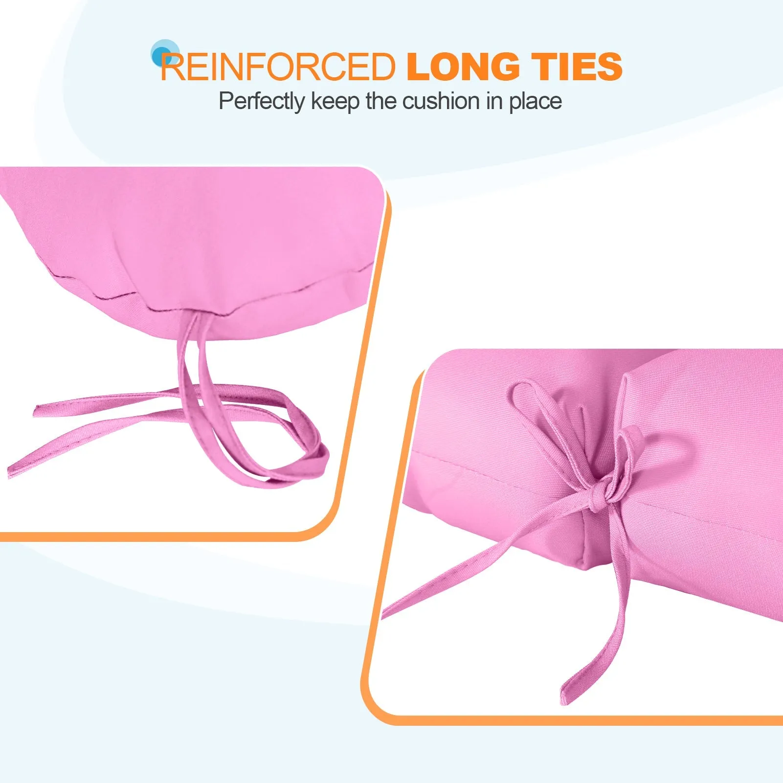 Tufted Outdoor/Indoor Seat/Back Chair Cushion, Set of 2, 42'' x 21''