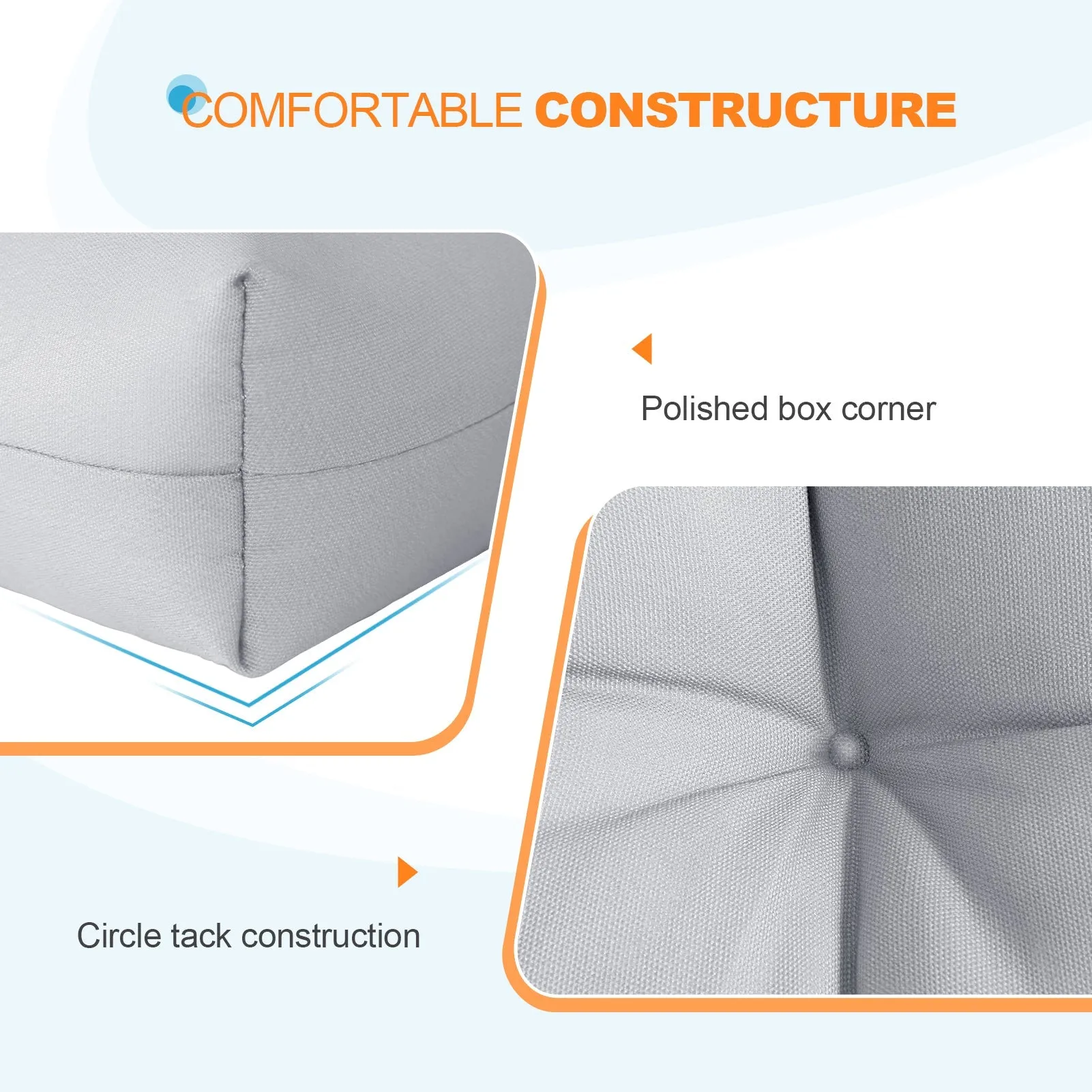 Tufted Outdoor/Indoor Seat/Back Chair Cushion, Set of 2, 42'' x 21''