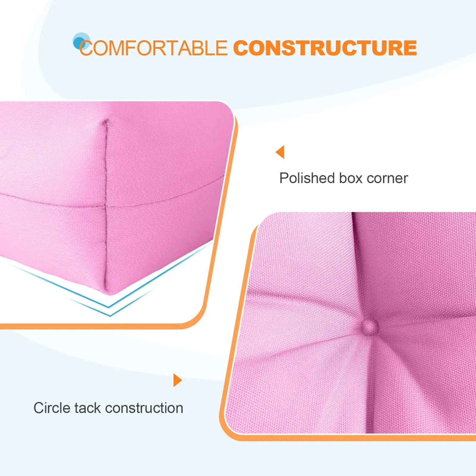 Tufted Outdoor/Indoor Seat/Back Chair Cushion, Set of 2, 42'' x 21''