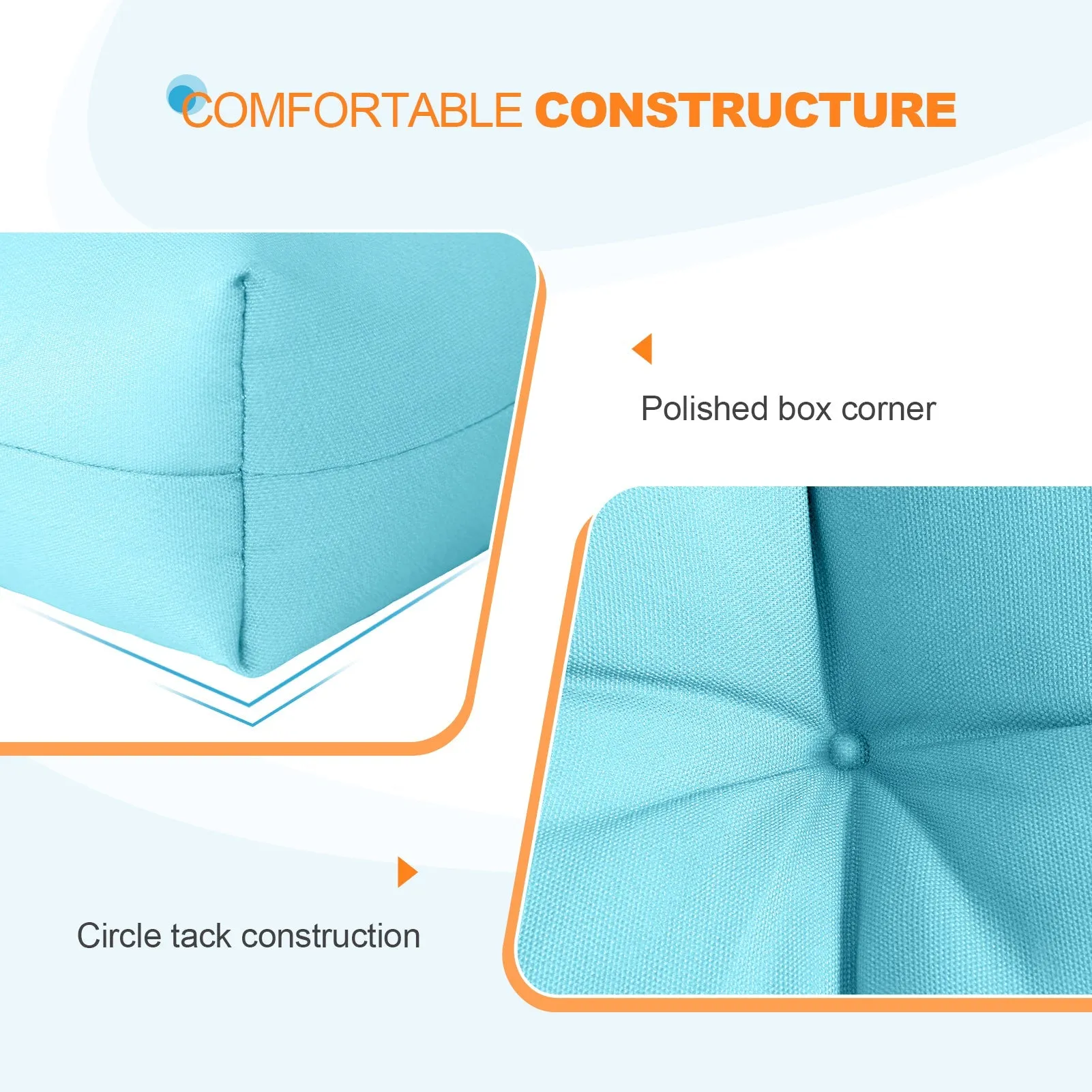 Tufted Outdoor/Indoor Seat/Back Chair Cushion, Set of 2, 42'' x 21''