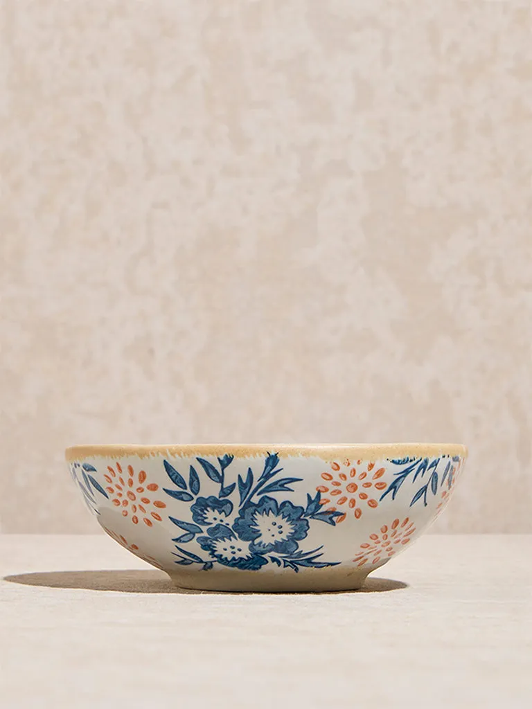 Westside Home Blue Floral Printed Serving Bowl