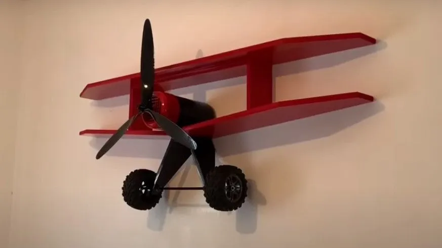 Wooden Airplane Floating Shelf DIY Plans - Kids Room Wall Mount Woodworking